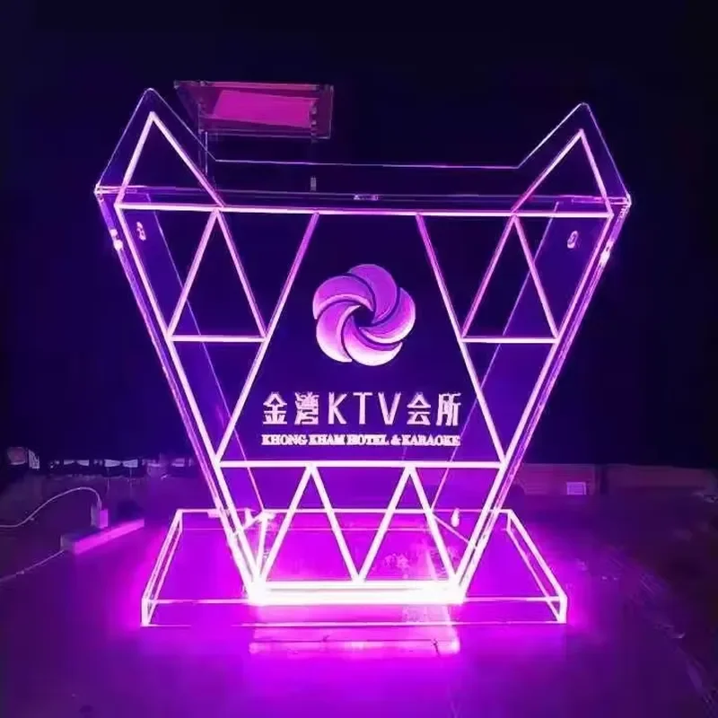 Modern Acrylic LED Luminous Disc Table Bars KTVs Clubs Restaurants Homes-a Sleek Transparent Customized Color Sizes Furniture