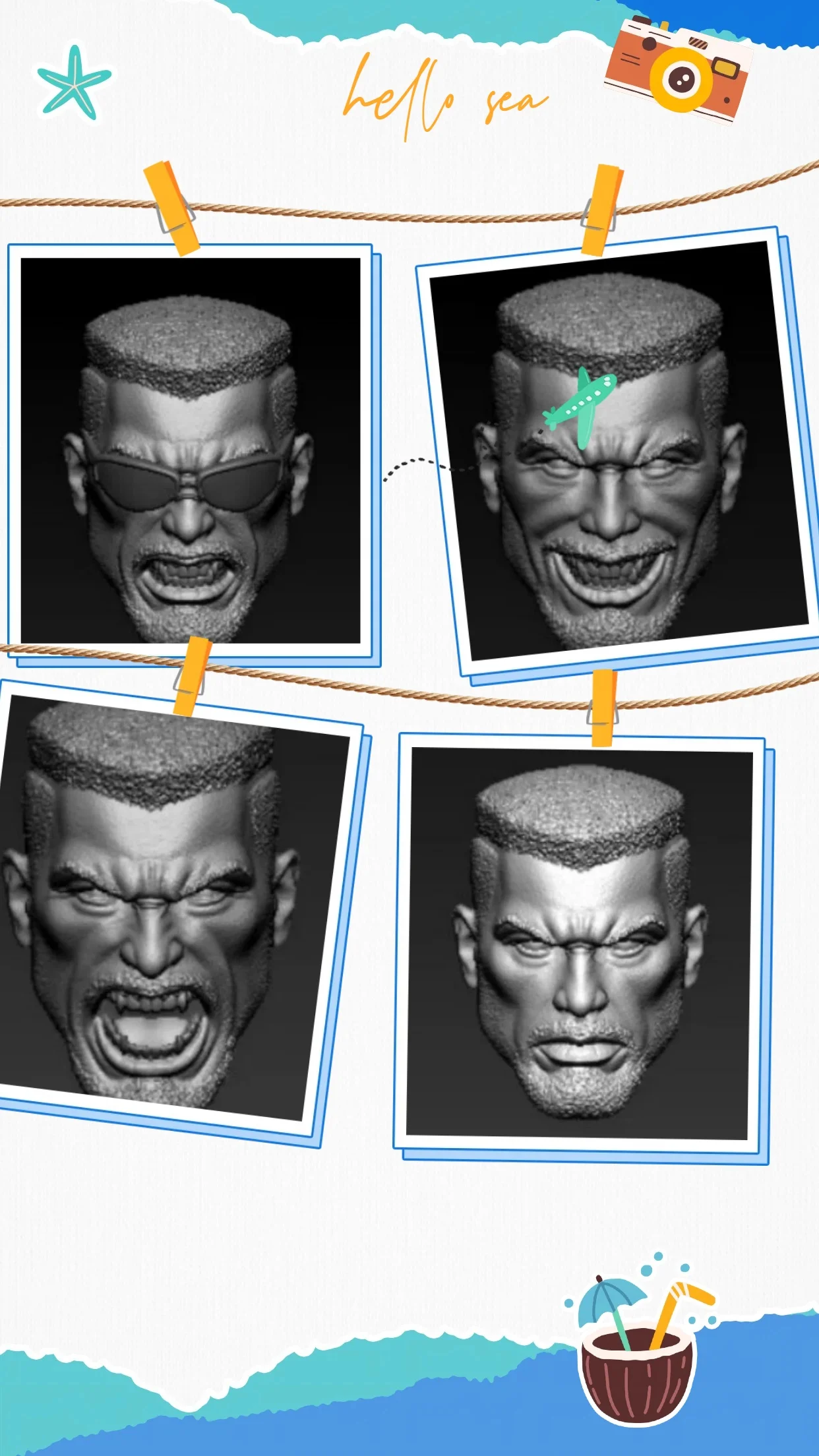 

【30days made】Pre-sale 1/12 Scale Male Soldier Comic Style Guardian Deity Unpainted Head Sculpture For 6'' Action Figure Fit Ml