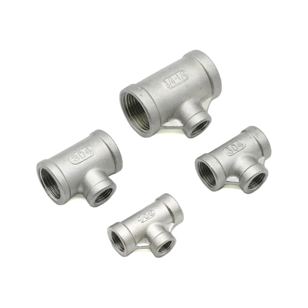 

1/4" 3/8" 1/2" 3/4" 1" 1-1/4" 1-1/2"2"BSP reducing tee with internal thread 304 Stainless Steel Pipe Fitting Connector Water Gas