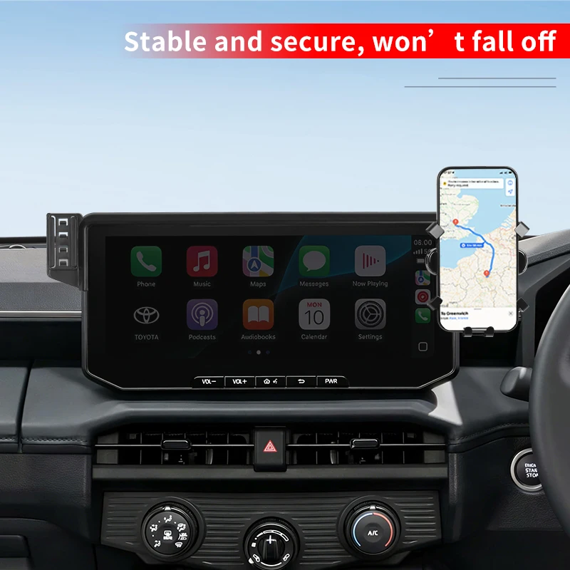 For Toyota Hilux Pickup Truck 2026 Behind Screen Phone Holder Adjustable Stable Car Mount Interior Upgrade Accessories Bracket