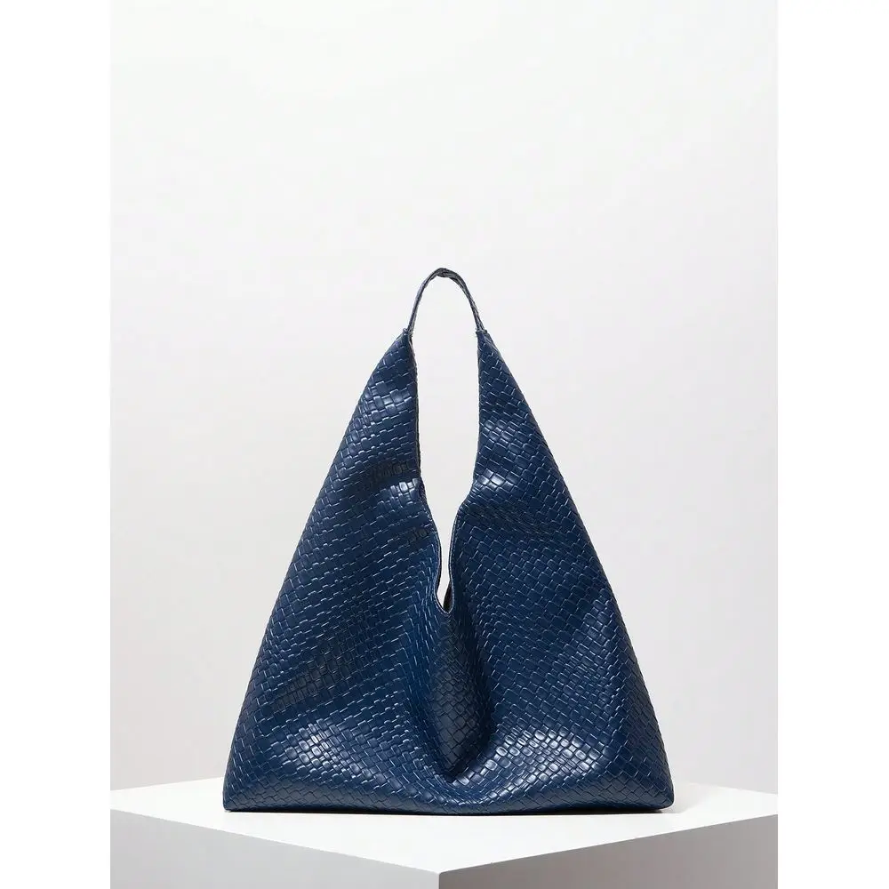 

PU Woven Texture Shoulder Bag, Large Capacity Tote Bag, Minimalist Underarm Bag, Big Handbag, Daily Commute Shopping Bag Patter