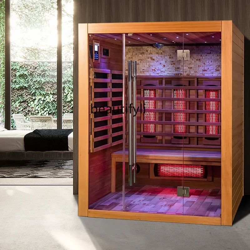 

A17 Steam room Wooden dry Sauna room Far infrared light wave room Single body