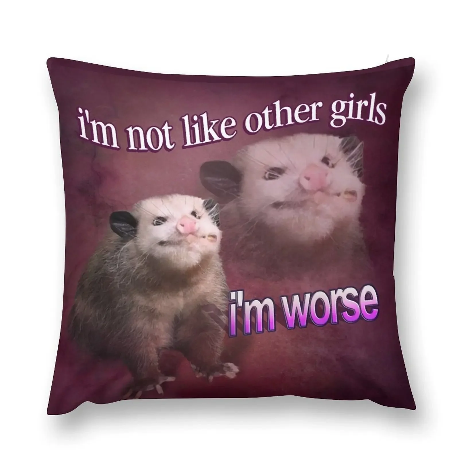 I'm not like other girls, I'm worse possum word art Throw Pillow Christmas Cushion For Home Cushions Home Decor pillow