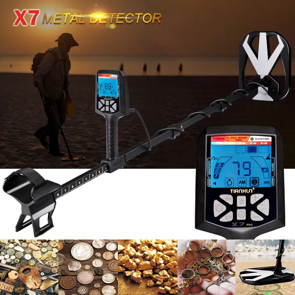 Tianxun New X7 Pro Underground Metal Detector Waterproof Search Coil High Sensitivity Gold Finder Treasure Hunter Equipment