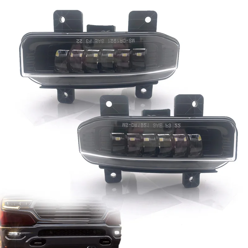 72W LED Fog Lights for Dodge Ram 1500 2019-2022 Waterproof Front Bumper LED Driving Lamps DRL DOT Compliant 6500K