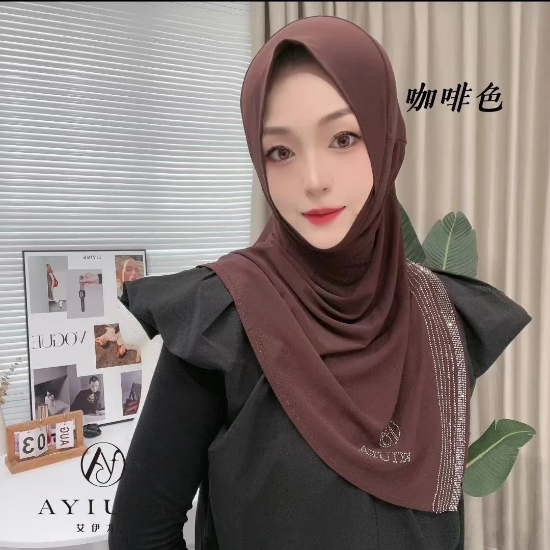 90D Mesh New Muslim Head Cover Hijab Ready Hat