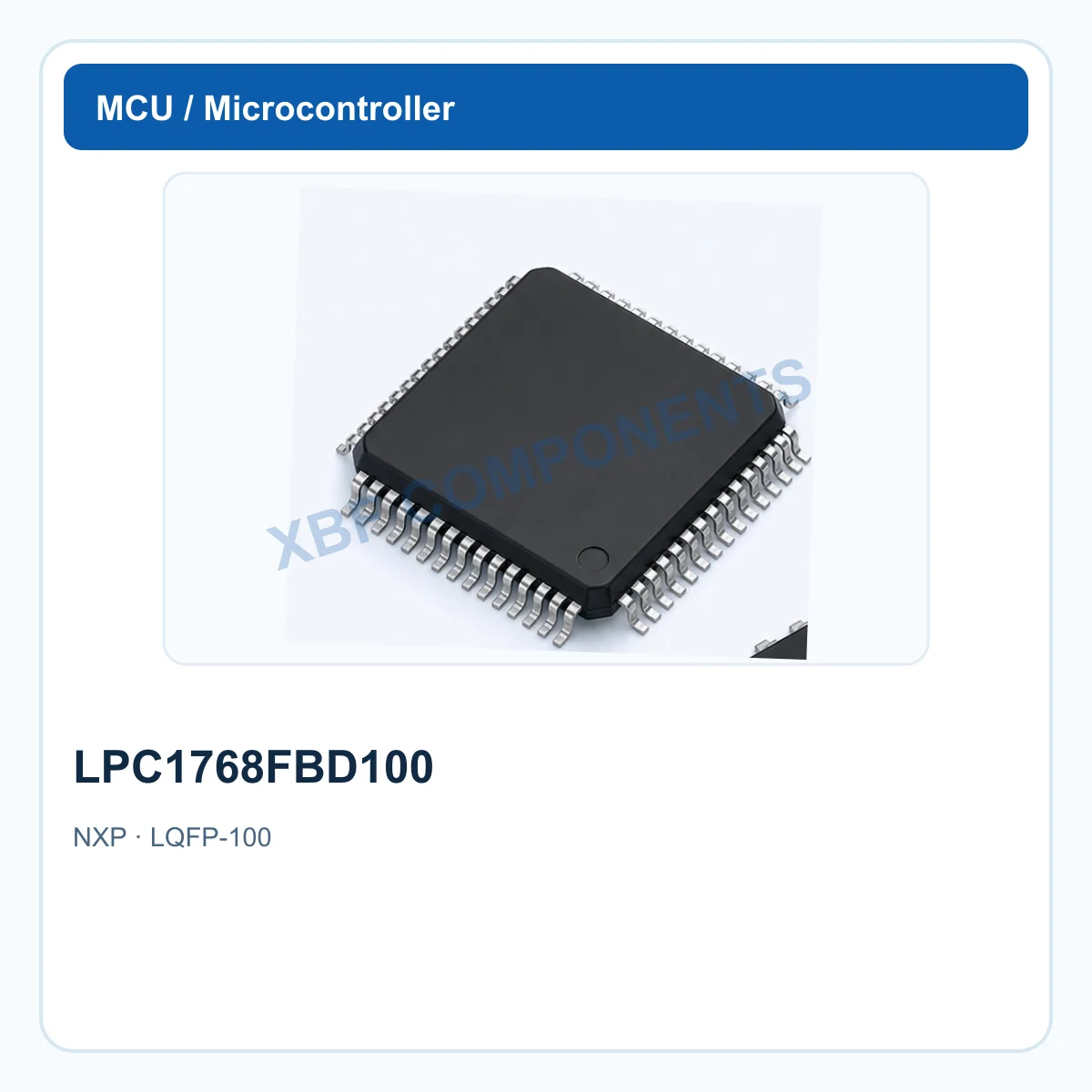 NXP LPC1768FBD100 Microcontroller IC ARM Cortex-M3, 100 MHz, 512 KB Flash, 64 KB SRAM LQFP-100