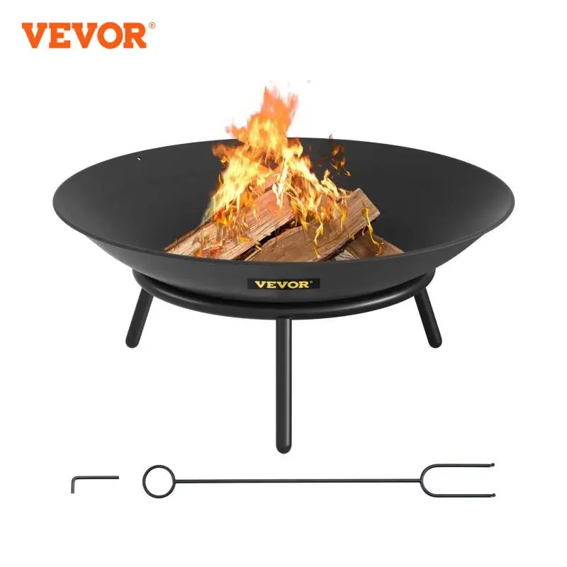 VEVOR Fire Pit Bowl BBQ stufa 22 ''28'' 30 ''acciaio al carbonio/ghisa per stare al caldo, patio all'aperto terrazza cortile Barbecue