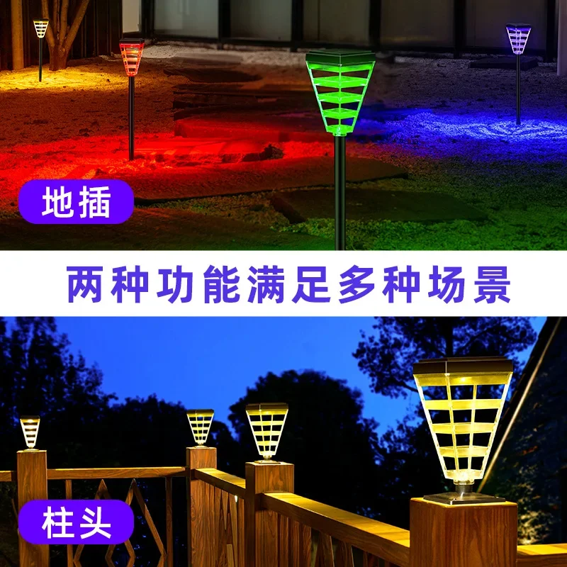 Modern decorative  simple pillar lamp Solar outdoor waterproof courtyard garden Villa gate outdoor wall balcony pillar lamp