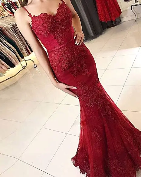 Customized Sweetheart Mermaid Evening Party Gowns Vestidos De Festa Fashion Spaghetti Straps Applique Junior Birthday Prom Dress