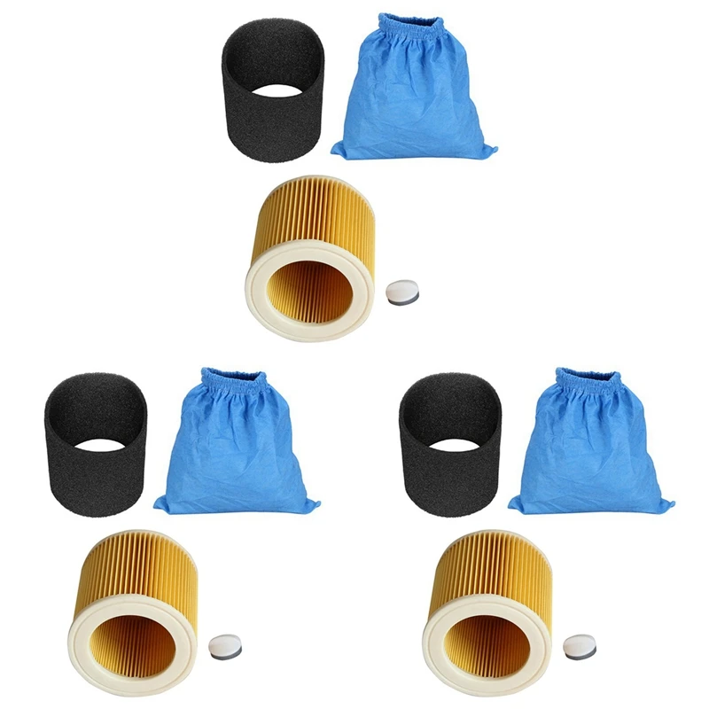 

X16A 2025 NEW-3X текстильные фильтрующие мешки для влажной и сухой пены HEPA-фильтр для пылесоса Karcher MV1 WD1 WD2 WD3