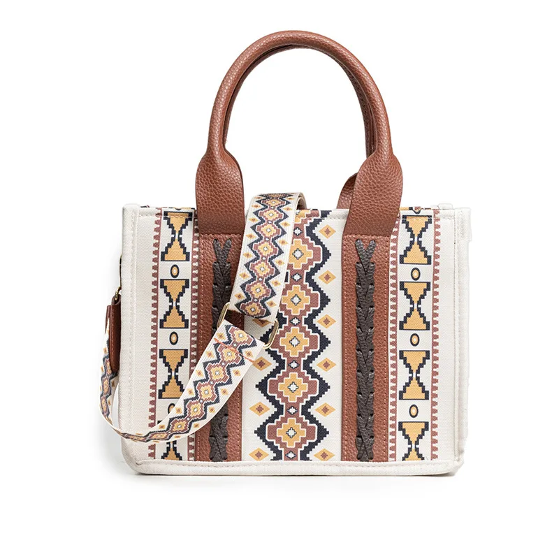 

Cross border e-commerce best-selling women's Bohemian Aztec zippered pockets hand-held diagonal cross bag