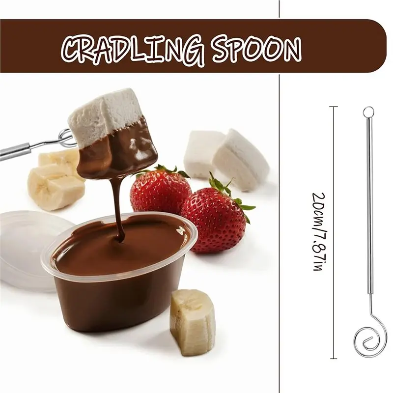 WCS-7Pcs Chocolate Dipping Tools Set, Stainless Steel Candy Dipping Forks And Swirl Dippers For Pastry Chef Desserts