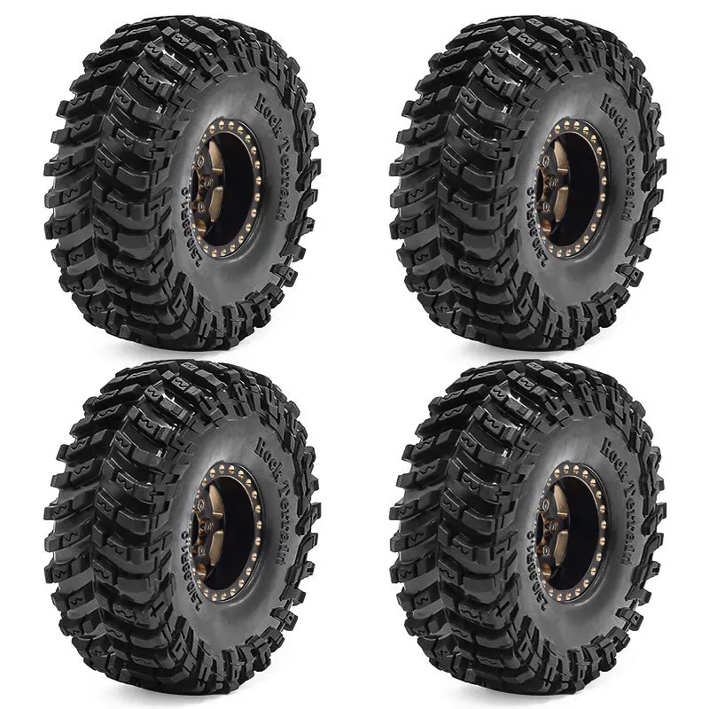 

4 шт. 1/18 RC латунные колеса и шины — 1,0-дюймовая латунная утяжеленная посадка TRX4M SCX24 FMS Ascent-18, износостойкая