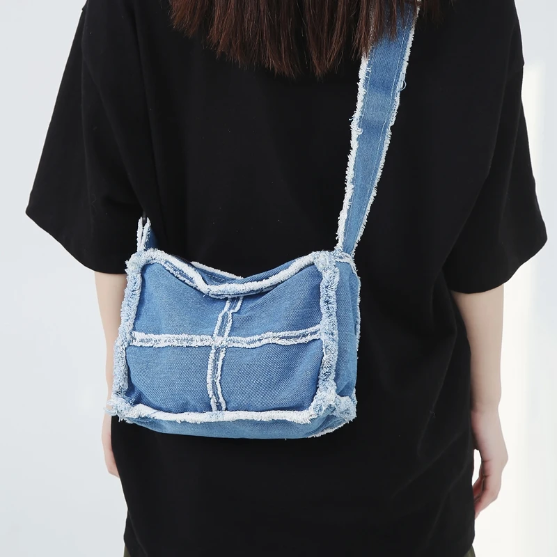 Brand Designer Denim Casual Shoulder Crossbody Bags Women Handbag Purses 2023 New Small Jeans Ladies Messenger Bags High Quality