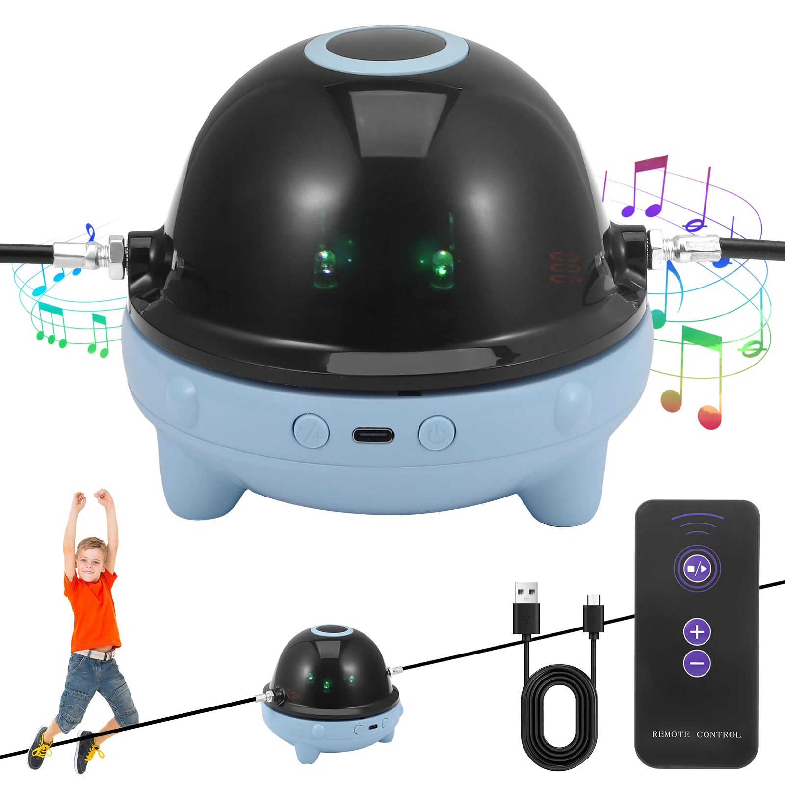 Máquina de Saltar con Cuerda Eléctrica, Control Remoto, Música, Contador, Cuerda de Saltar Inteligente Automática, Juguete de Fitness para Niños y Adultos