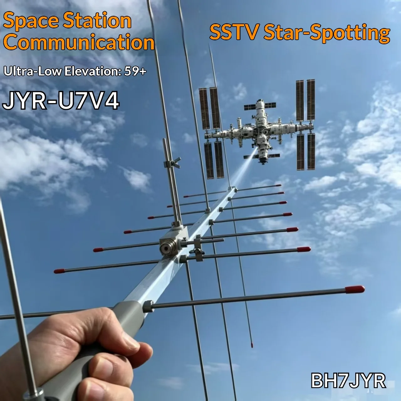 Image of JYR-U7V4 Tragbare Faltbare UV-Dualband-Yagi-Antenne für ISS-Satellitenkommunikation und Portables SSTV-Bildempfang