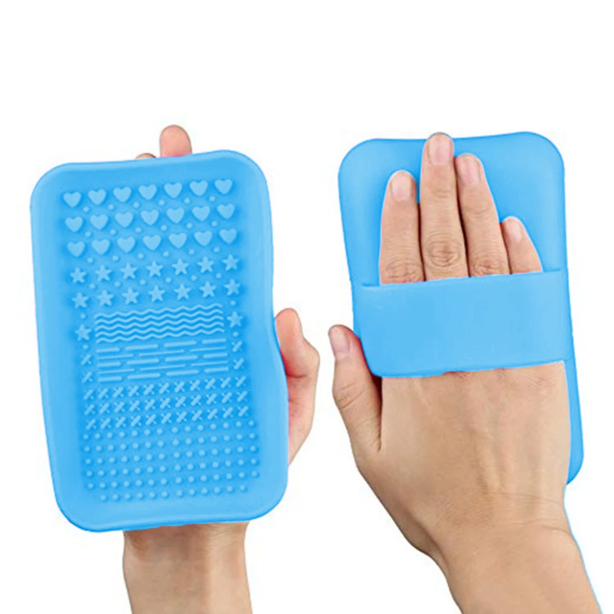 クリーニングブラシ シリコンパッド メイクアップツール メイク落とし 洗濯マット クリーナー ブルー