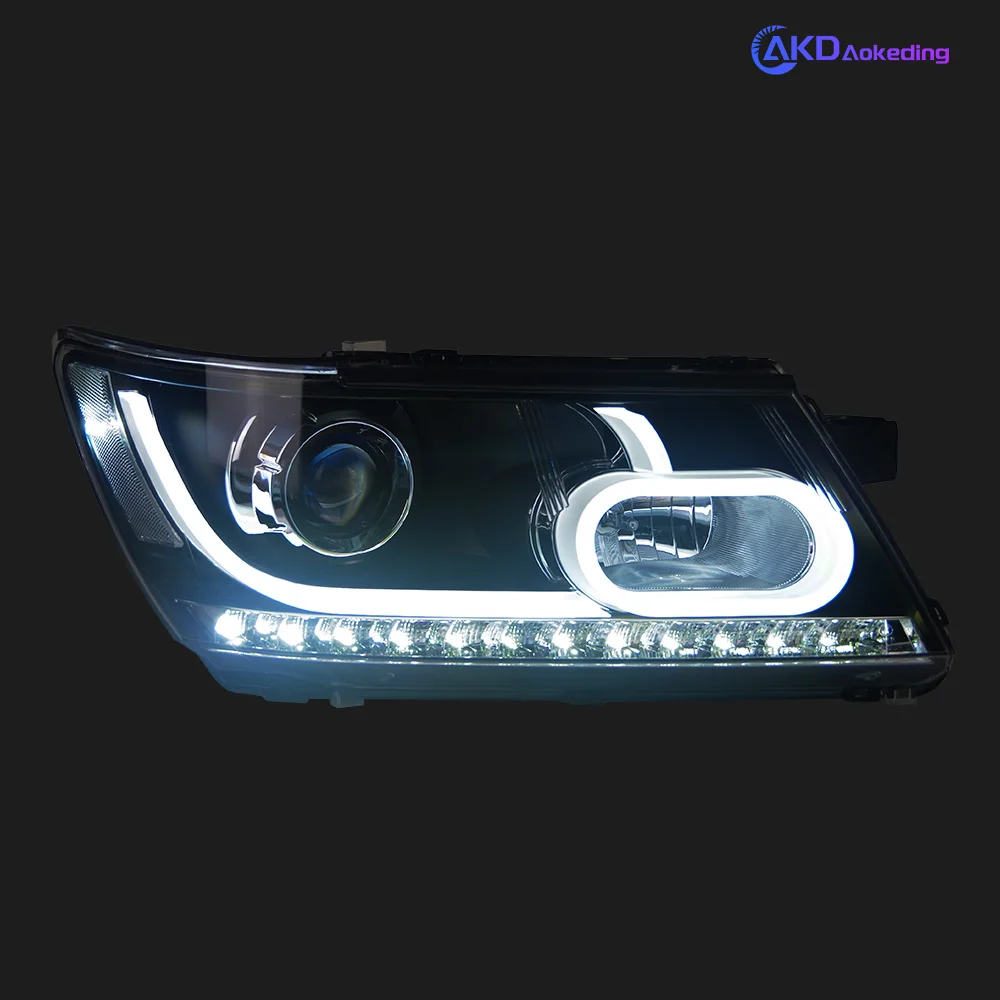 AKD Head Lamp for Dodge Journey LED Headlight 2008-2019 Headlights Journey DRL Turn Signal Freemont Angel Eye Projector