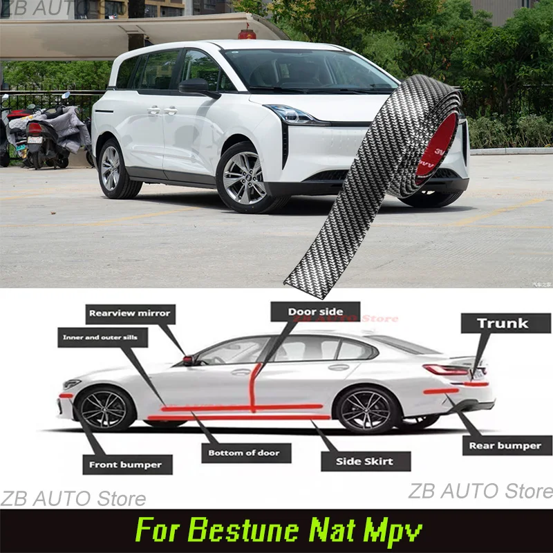 

For Bestune Nat Suv Strong adhesive bumper strip, front and rear lip side skirts, collision and scratch resistant, suitable