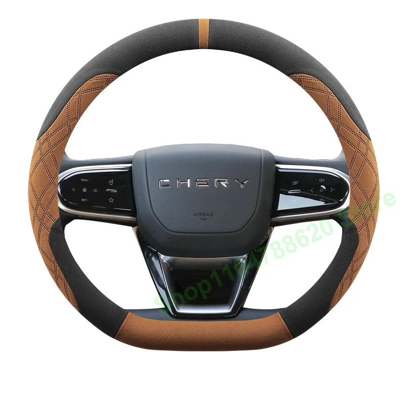 

Чехол на руль автомобиля Chery Arrize 8 Pro, поворотный на меху, нескользящий чехол на ручку без запаха, универсальный всесезонный интерьер