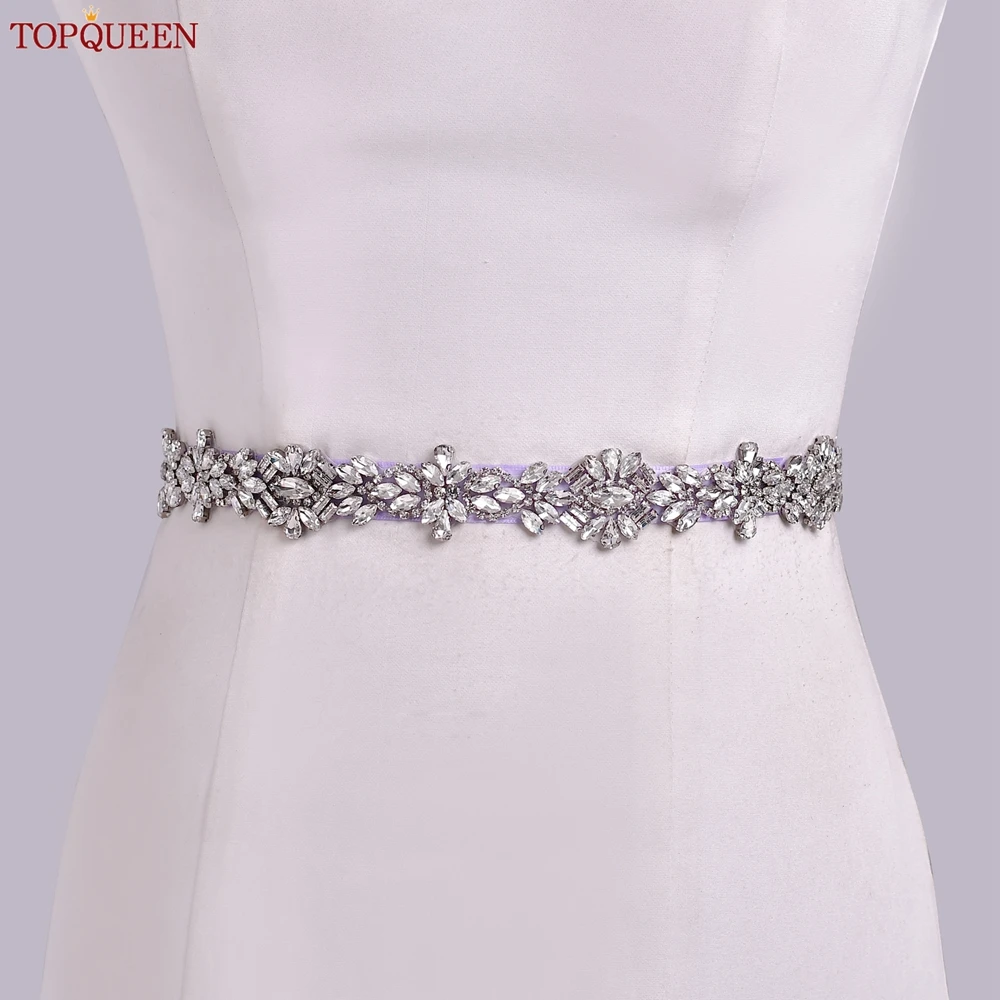 TOPQUEEN Bruiloft Riem Vol Strass Riem voor Bruids Trouwjurk Accessoires Formele Kostuum Decoratie Sjerp S38