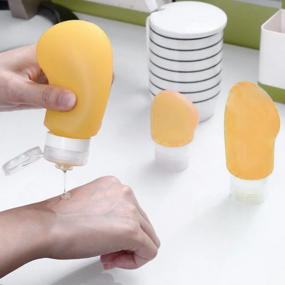 3in1 Set Silicone Portable Soap Dispenser Mango shape Travel Liquid Sub-bottling