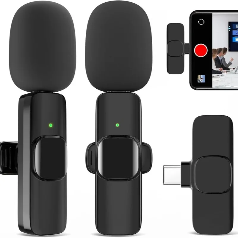 Wireless Lavalier Microphone for iPhone 17&16&15 Series and Android USB-C Lapel Mini Mics for Recording Vlog Facebook Live Mic