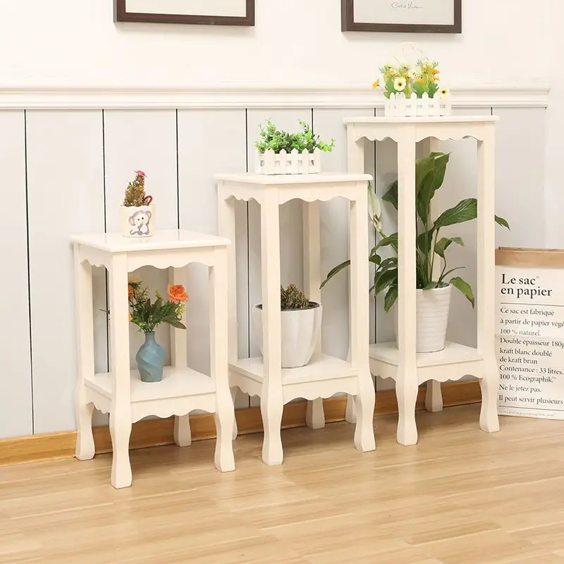 European solid wood flower stand, living room multi-layer flower pot stand, indoor balcony green dill stand, hanging orchid