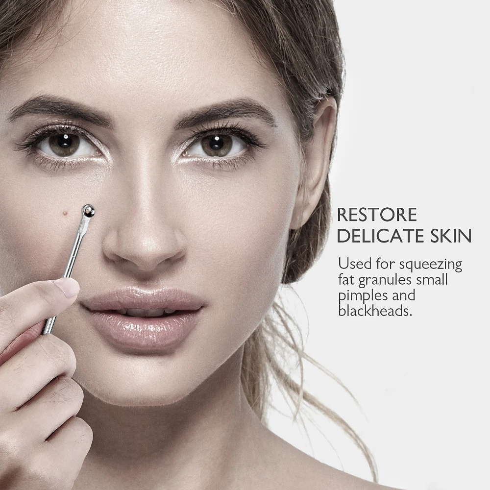 Estrattore di punti neri 4 pezzi Detergente per punti neri Set di aghi per rimozione imperfezioni dell'acne Estrusione sottovuoto Strumento per la pulizia del naso dell'acne