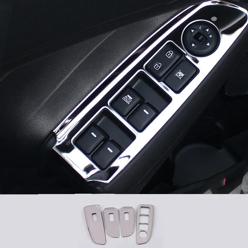 Stainless Steel Car Window Lifter Control Panel Trims for Kia K3 Cerato 2012 2013 2014 2015 2016 2017 2018 Accessories switch