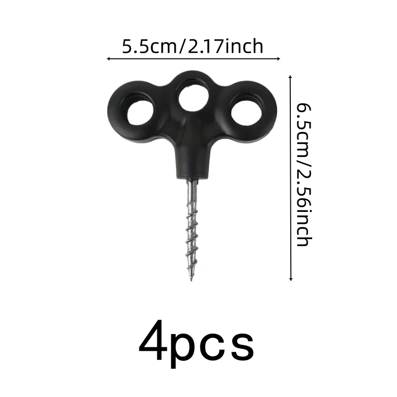 4 pcs Heavy Duty Ground Pegs for Hiking Tent Setup, Wind Resistant Hold, Easy Screw Into Ground, Multipurpose