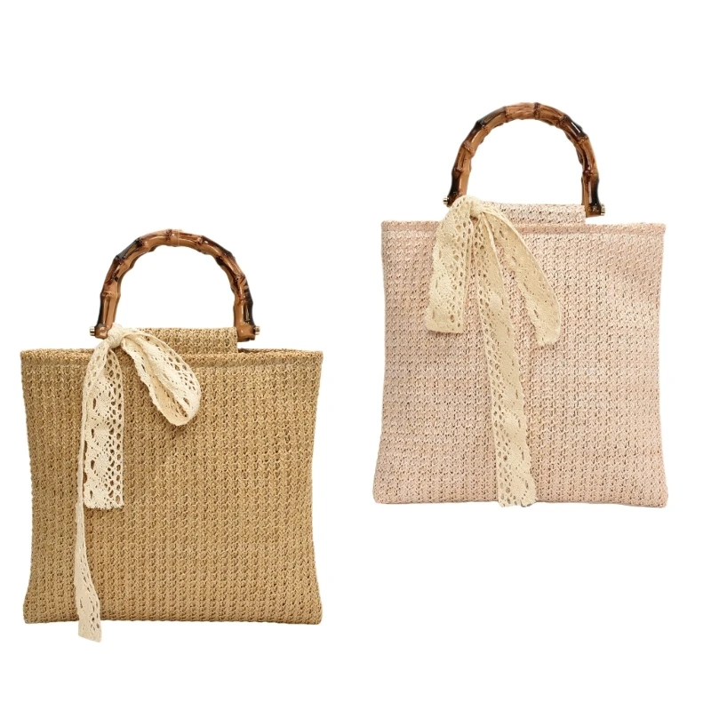 

Practical Grass Woven Handbag Bohemian Straw Bag Vacation Beach Handbags