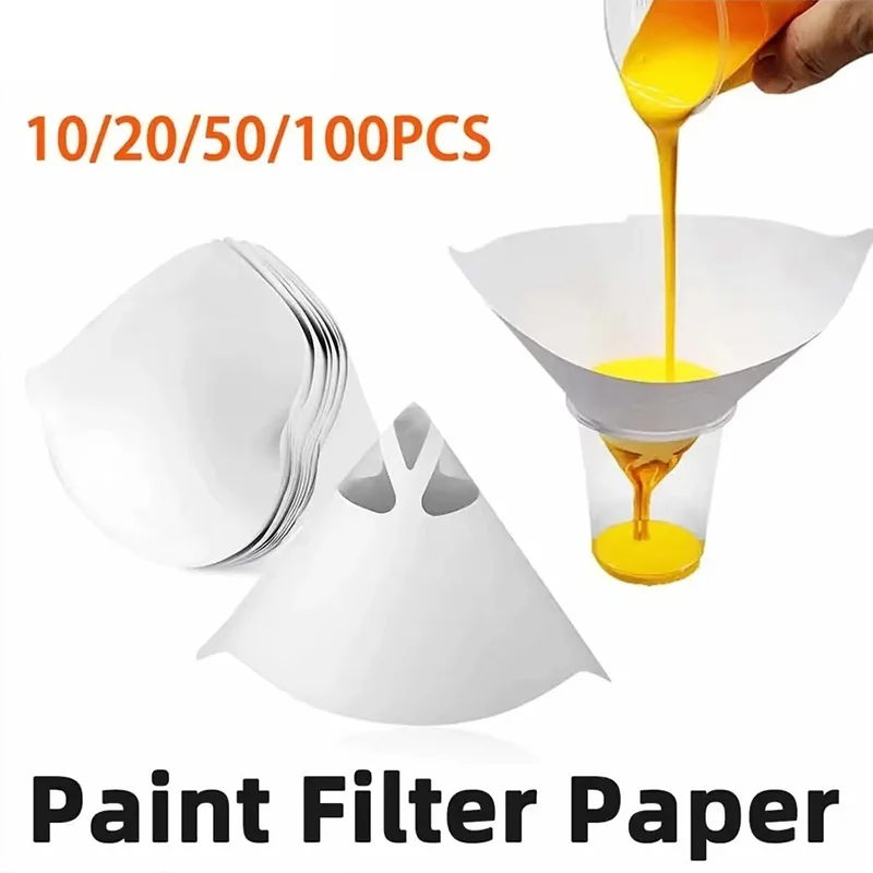 10/20/30/50/100 Pcs Disposable Paint Spray Mesh Paper Filter Purifying Straining Funnel Paint Conical Nylon Micron Paper Filter
