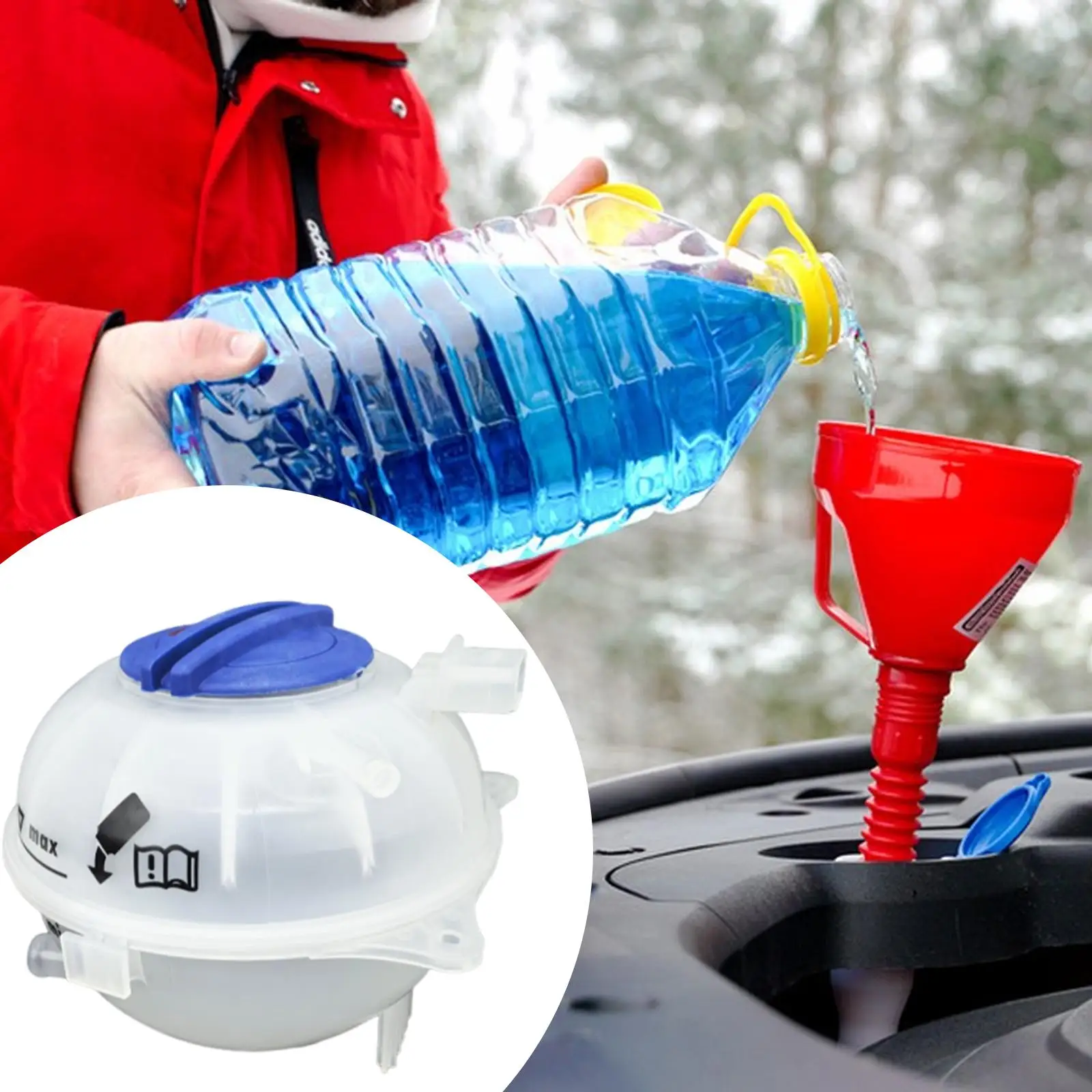 Coolant Reservoir Tank Convenient Installation Spare Parts with Cap for Polo