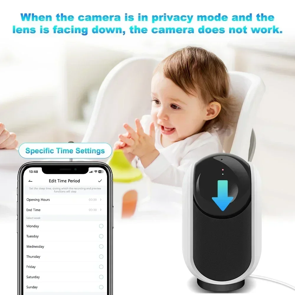 3MP PTZ WiFi Indoor Wireless Private Mode Auto Track Security Home CCTV Surveillance CloudEdge APP