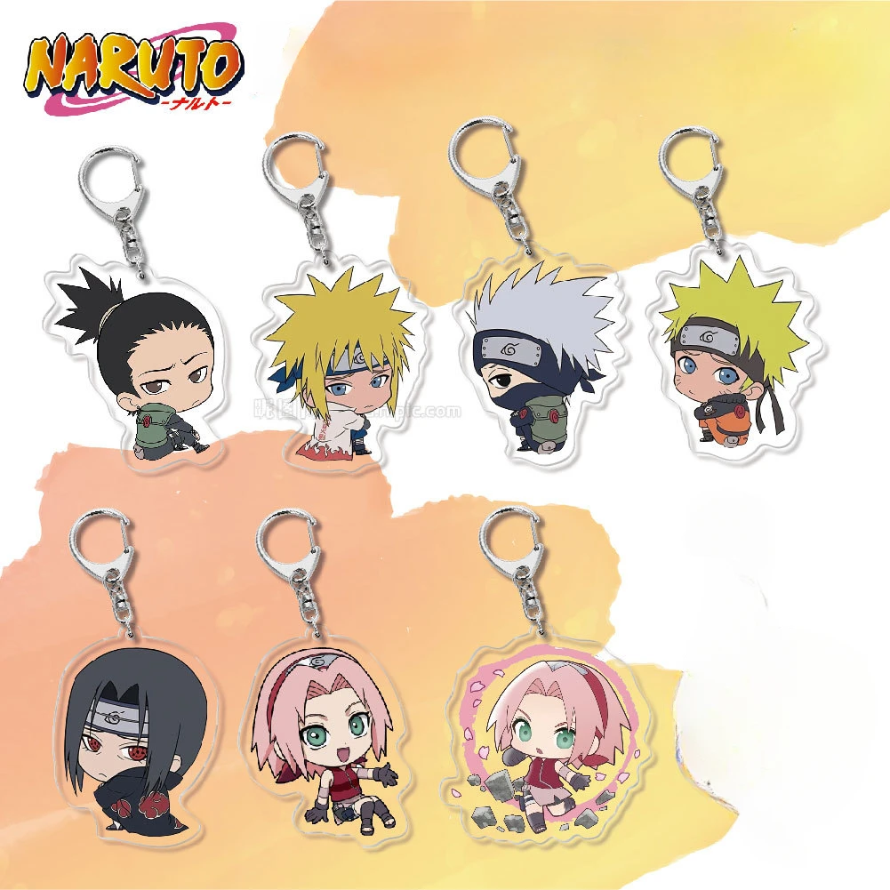 Naruto  Popular Cartoon Anime Acrylic Double-sided Keychain Backpack Decoration Accessories Neutral Party Birthday Gift