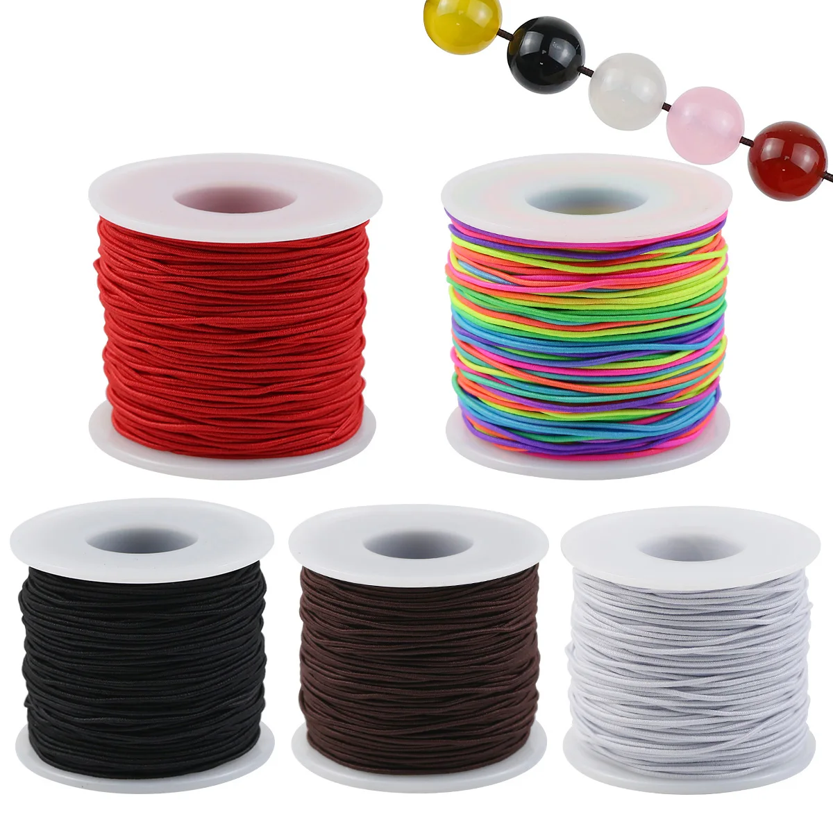 1 rotolo di corda elastica per perline arcobaleno, corda di filo per artigianato elastico colorato per gioielli fai da te che fanno forniture per