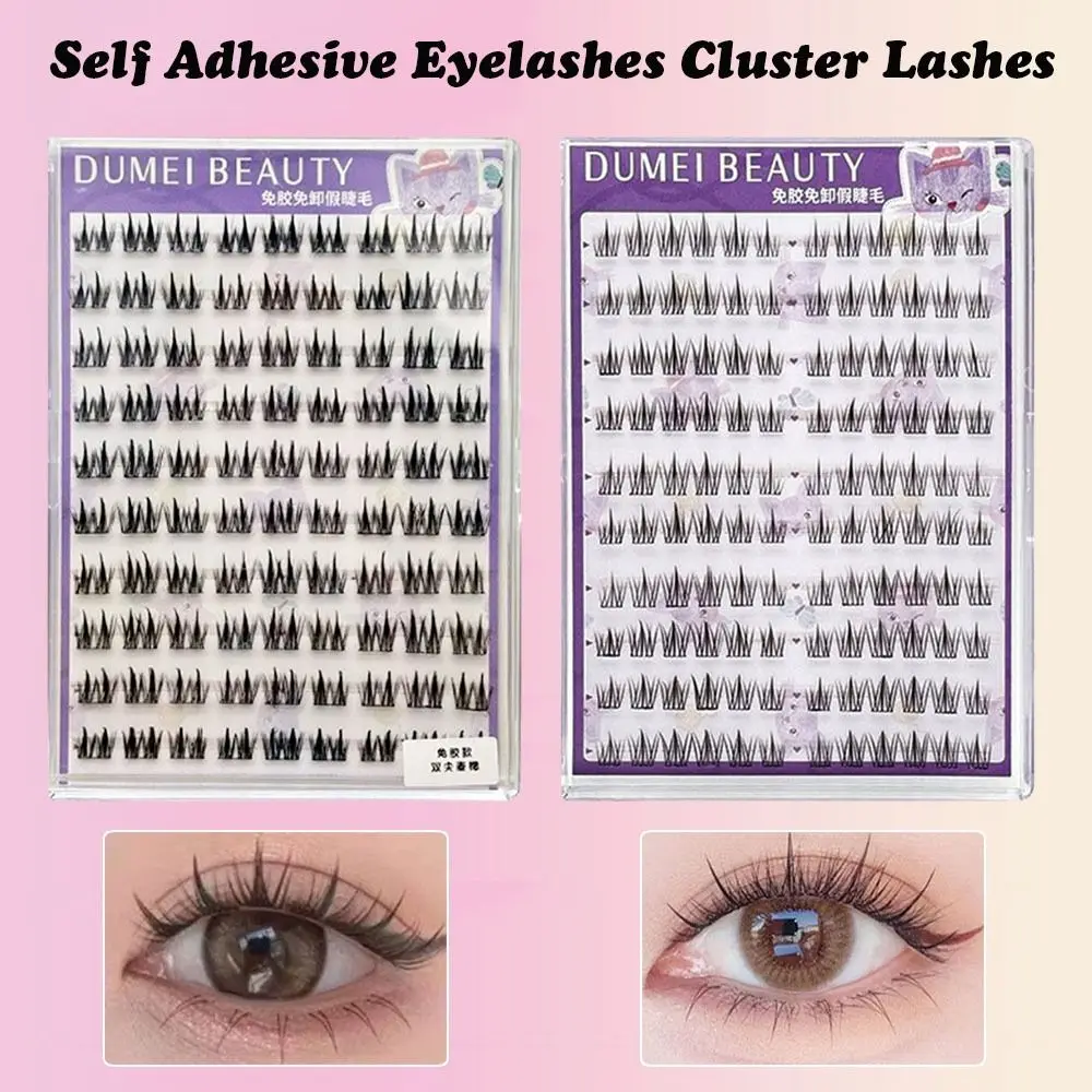 高品質 再利用可能 粘着式つけまつげ グルー不要 10列 クラスターラッシュ ソフト アイドルラッシュ クラスタ