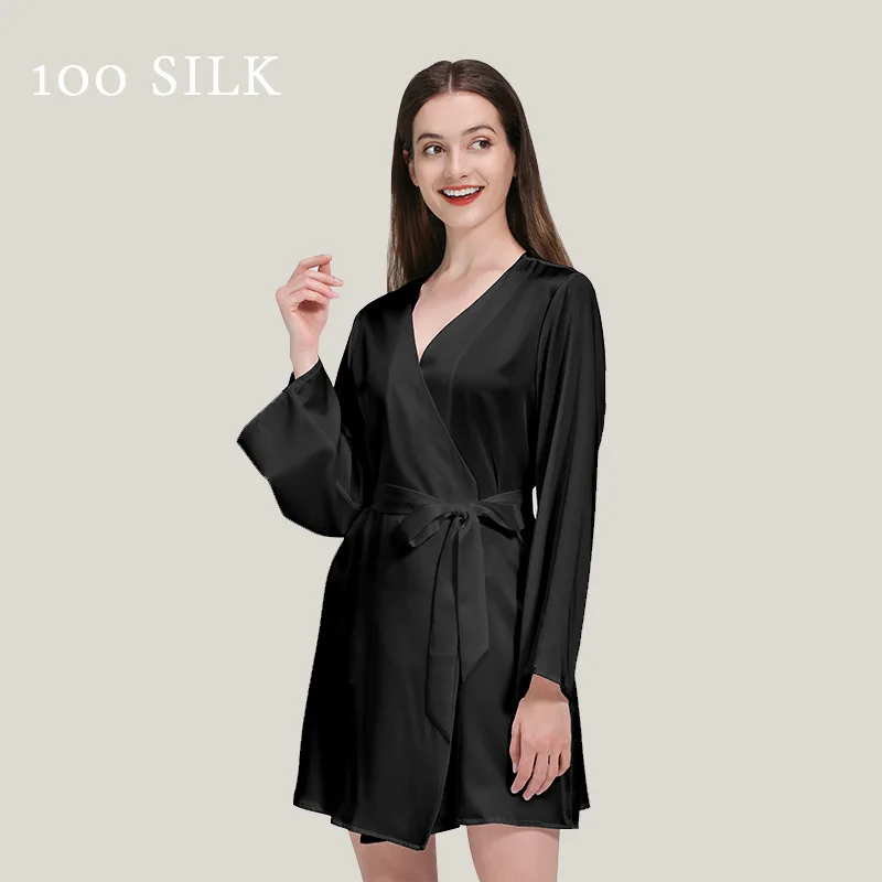 High Quality Natural Spring and Summer New Waist-Tight Nightdress Home Wear Pajamas Women's Heavy Real Silk Nightgown