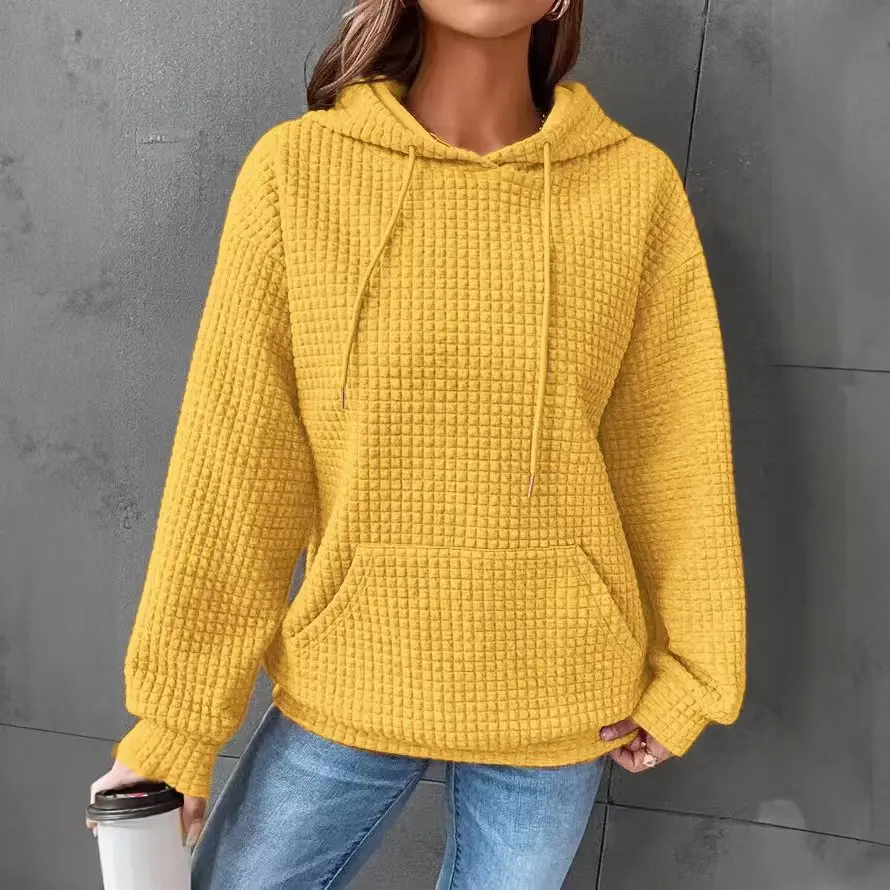 Women's Autumn and Winter Long Sleeved Popularity Hoodie Fashion Casual Versatile Loose and Comfortable Solid Color Tops