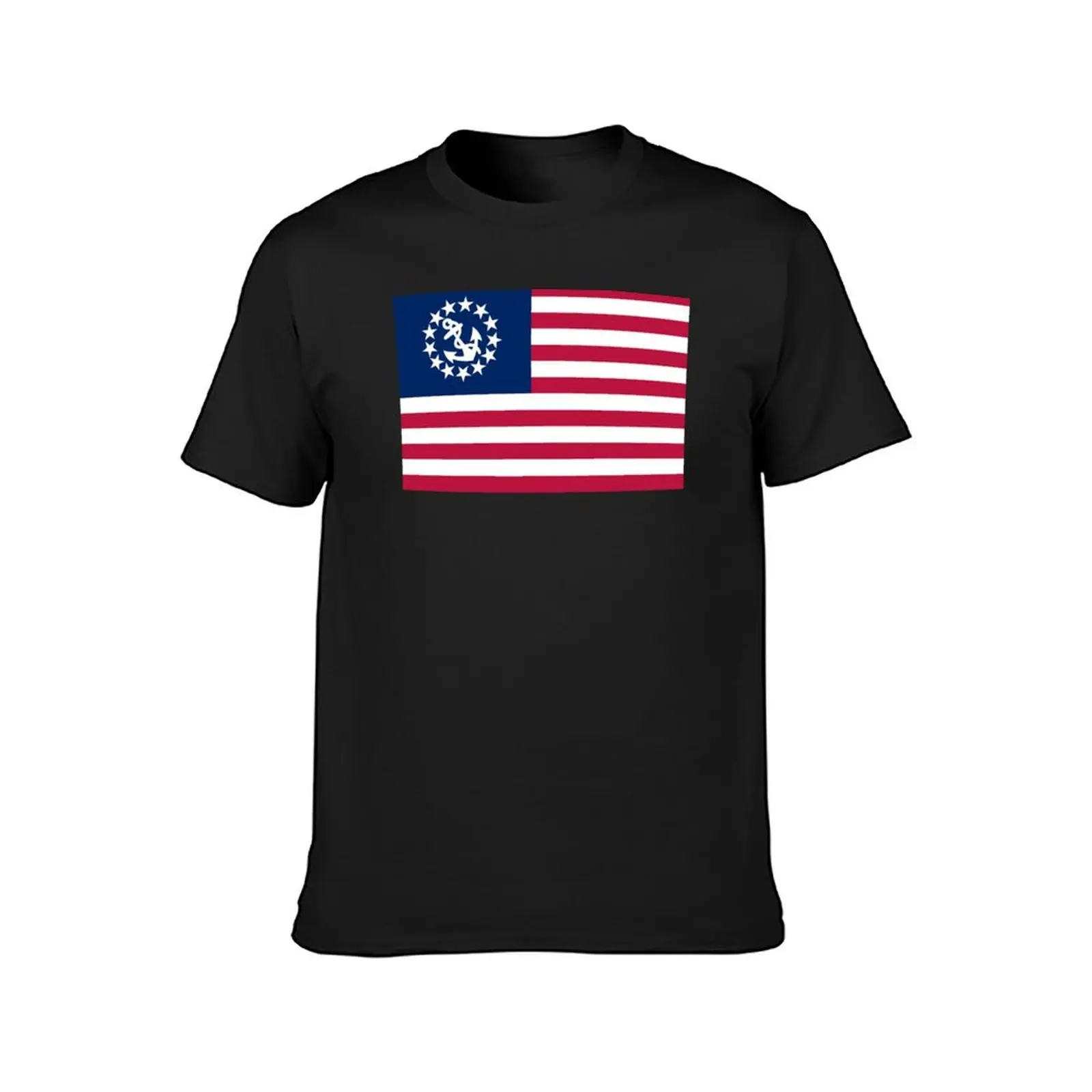 American Yacht Anchor Flag T-Shirt quick-drying anime mens graphic t-shirts big and tall