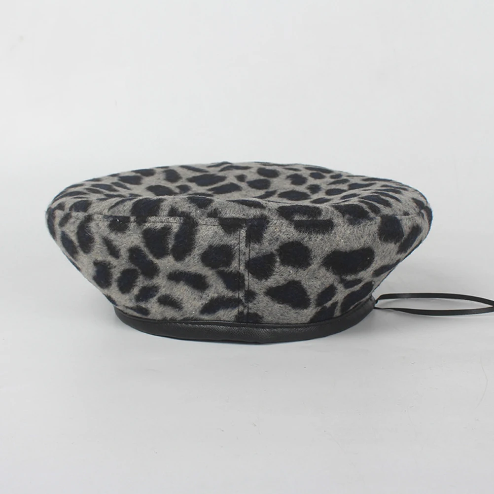 

Leopard Print Beret The Cap Berets Beanie Personality Hat Woman Berret Apparel Women
