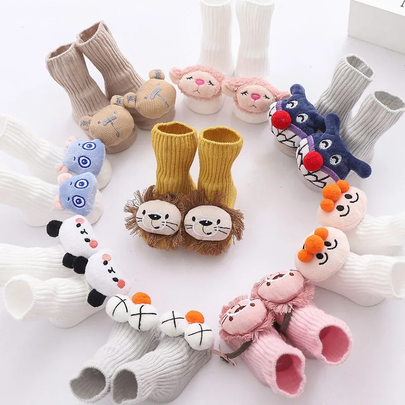 Baby Socks Girls Clothes Boys Slipper Newborn Accessories Anti Slip Bow Lion Cute Kids Toddlers Children Gift Infant Stuff Toy