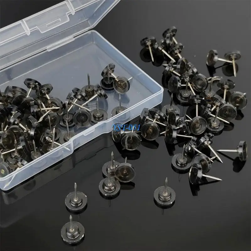 

E15A 50/100Pcs Plastic Head Thumbtacks Thumb Tacks Flat Decorative Pushpins