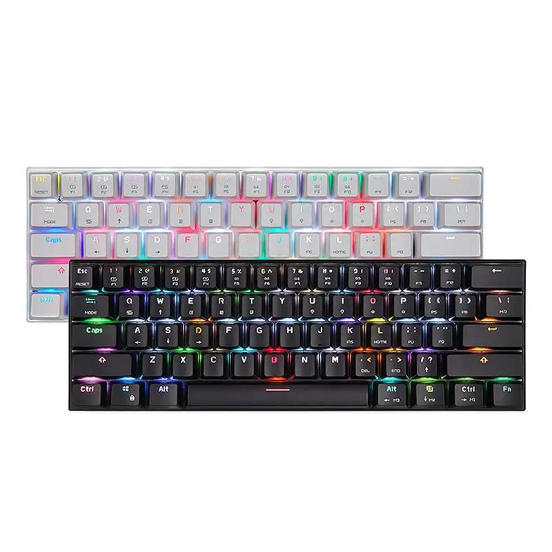 MOTOSPEED SK62 61 Kyes Tri-mode Mechanical Gaming Keyboard BT+2.4G+Wired RGB Backlit Gaming Keyboard