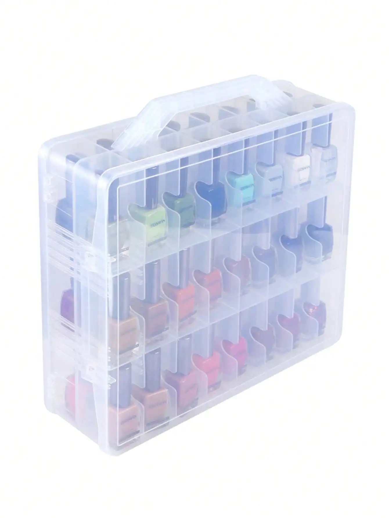 Universal Nail Polish Holder Organizer for 48 Bottles Adjustable Dividers Space Saver