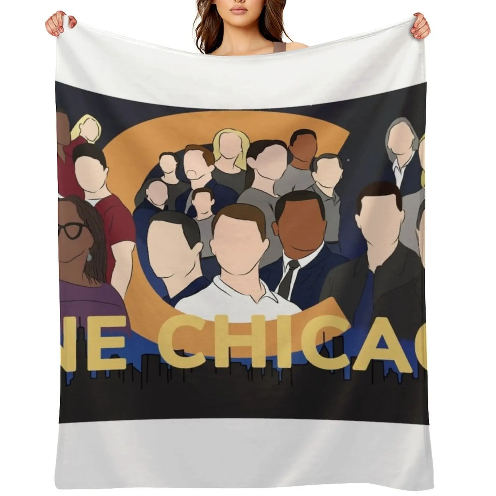 

One Chicago Poster Throw Blanket Furrys Fashion Sofas Furry Retros Blankets