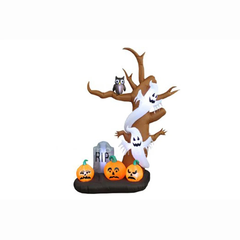 Árbol inflable gigante con calabaza y fantasma, decoración de halloween, 10-16 pies