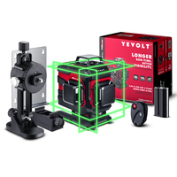 YEVOLT 12/16-Line 3D/4D Green Laser Level 360° Vertical Coverage IP54 Waterproof High Dust Environments Works in Bright Sunlight
